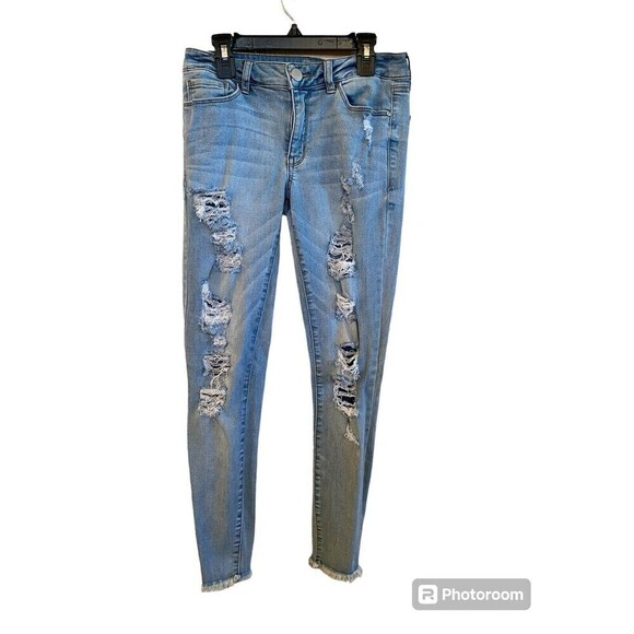 COPY - Refuge Destressed Denim Raw Hem Jeans Sz.2 - Picture 1 of 11